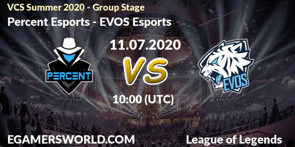 Prognose für das Spiel Percent Esports VS EVOS Esports. 11.07.20. LoL - VCS Summer 2020 - Group Stage