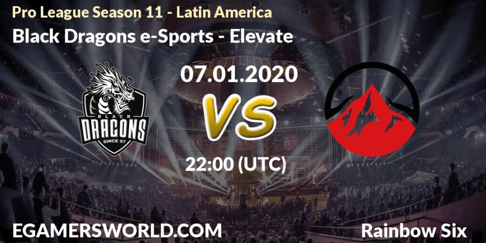 Prognose für das Spiel Black Dragons e-Sports VS Elevate. 07.01.20. Rainbow Six - Pro League Season 11 - Latin America