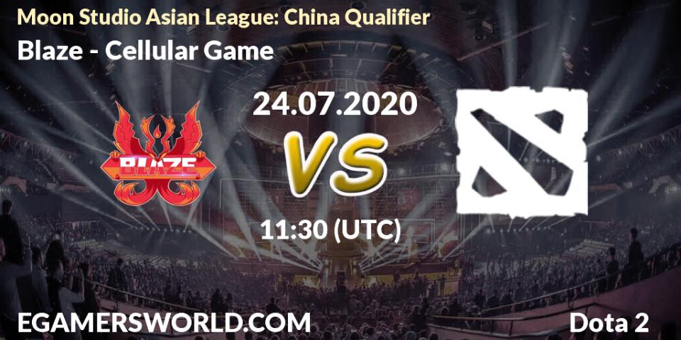 Prognose für das Spiel Blaze VS Cellular Game. 24.07.20. Dota 2 - Moon Studio Asian League: China Qualifier