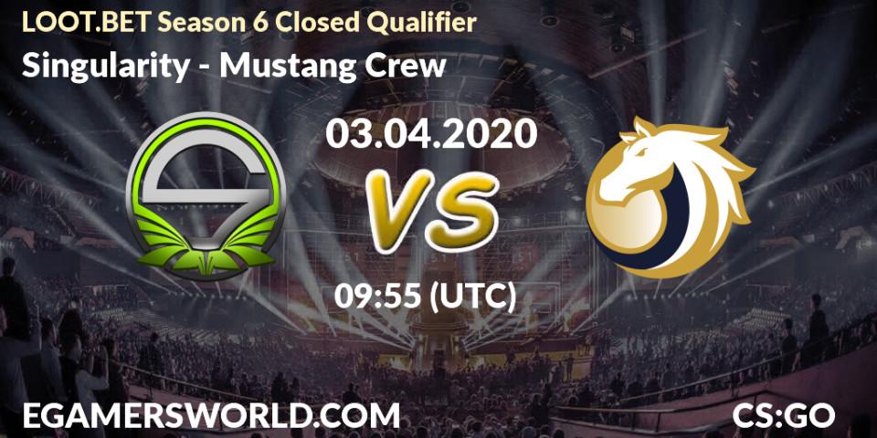Prognose für das Spiel Singularity VS Mustang Crew. 03.04.20. CS2 (CS:GO) - LOOT.BET Season 6 Closed Qualifier