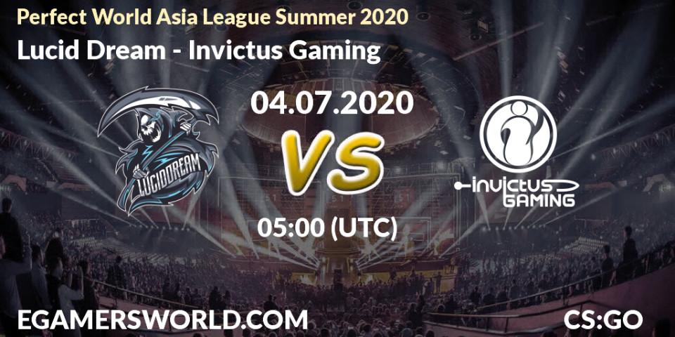 Prognose für das Spiel Lucid Dream VS Invictus Gaming. 04.07.20. CS2 (CS:GO) - Perfect World Asia League Summer 2020