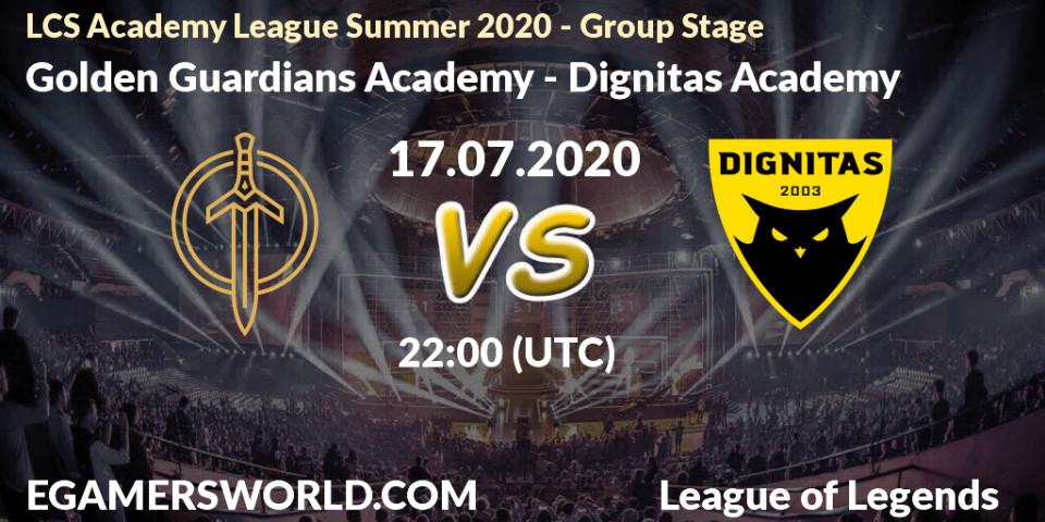 Prognose für das Spiel Golden Guardians Academy VS Dignitas Academy. 17.07.20. LoL - LCS Academy League Summer 2020 - Group Stage