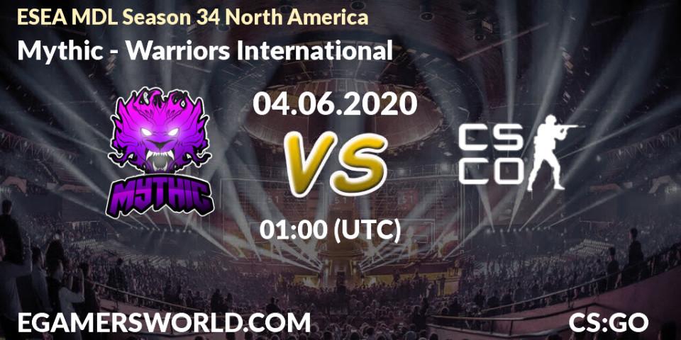Prognose für das Spiel Mythic VS Warriors International. 04.06.2020 at 01:10. Counter-Strike (CS2) - ESEA MDL Season 34 North America