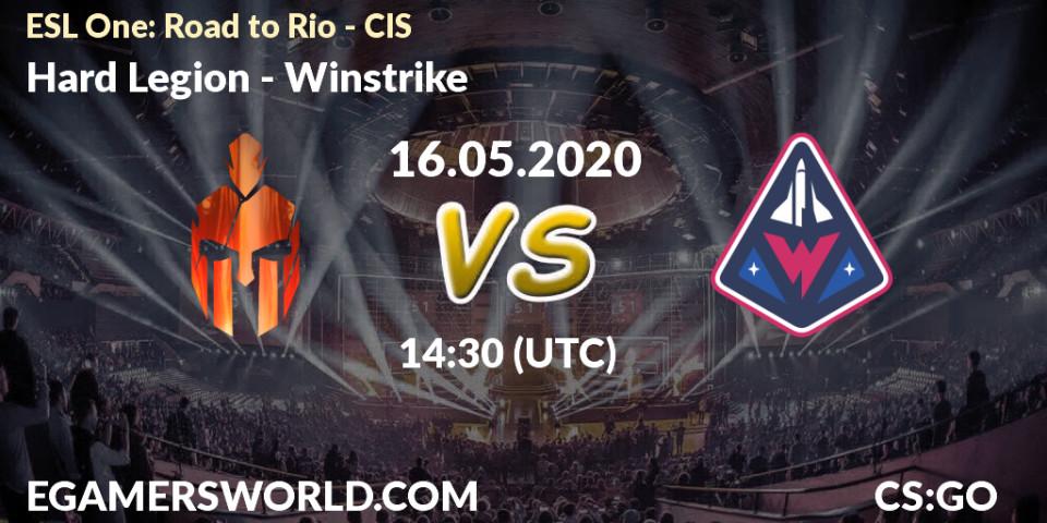 Prognose für das Spiel Hard Legion VS Winstrike. 16.05.2020 at 14:30. Counter-Strike (CS2) - ESL One: Road to Rio - CIS