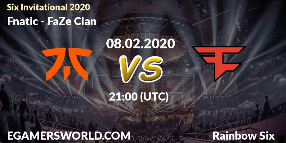 Prognose für das Spiel Fnatic VS FaZe Clan. 08.02.20. Rainbow Six - Six Invitational 2020