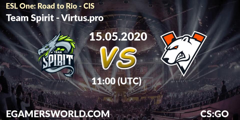 Prognose für das Spiel Team Spirit VS Virtus.pro. 15.05.2020 at 11:00. Counter-Strike (CS2) - ESL One: Road to Rio - CIS