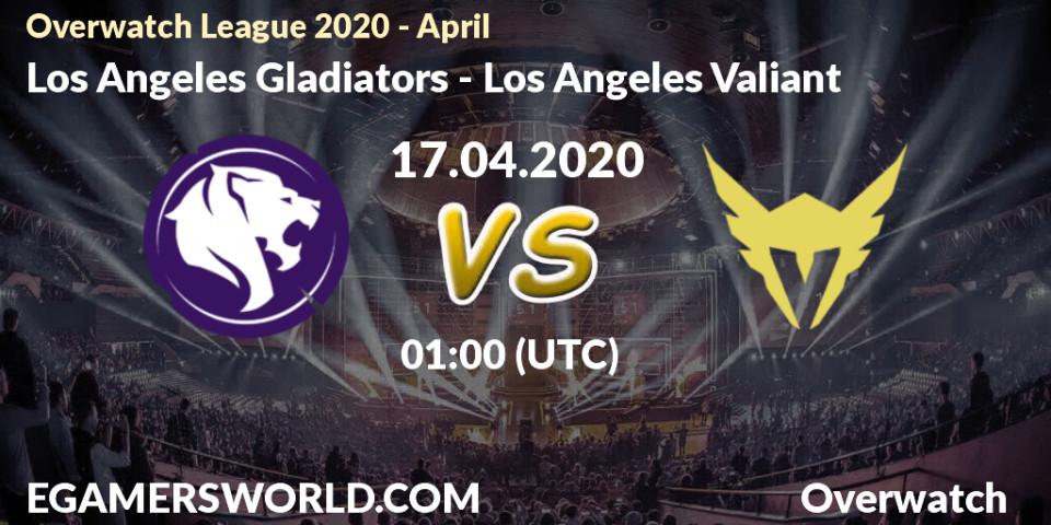 Prognose für das Spiel Los Angeles Gladiators VS Los Angeles Valiant. 17.04.20. Overwatch - Overwatch League 2020 - April