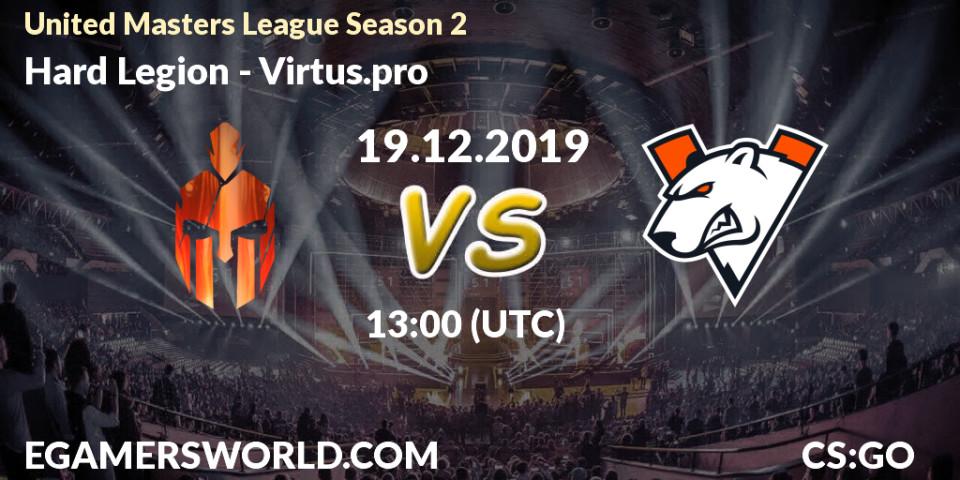 Prognose für das Spiel Hard Legion VS ex-Virtus.pro. 19.12.2019 at 13:10. Counter-Strike (CS2) - United Masters League Season 2