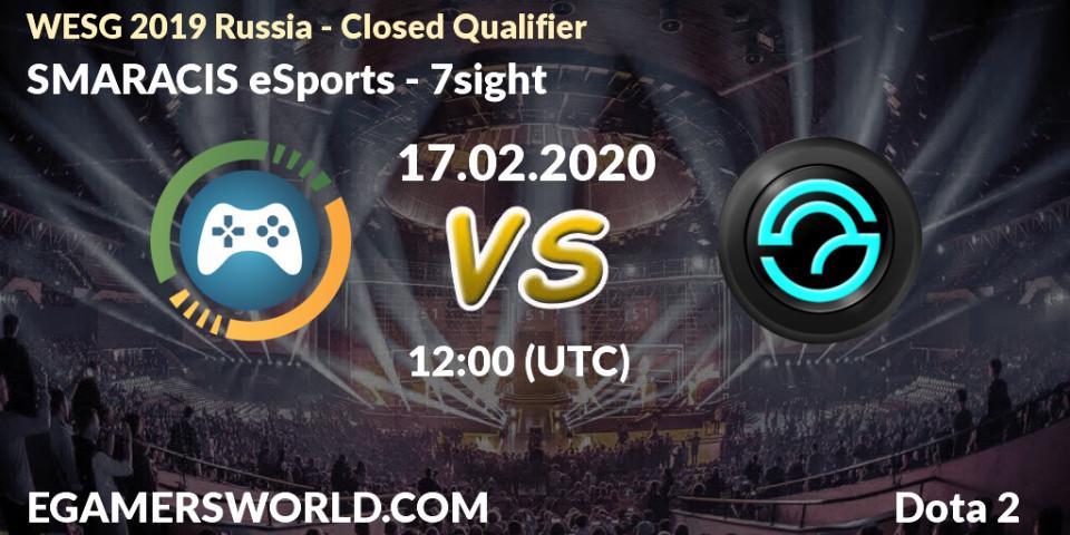 Prognose für das Spiel SMARACIS eSports VS 7sight. 17.02.20. Dota 2 - WESG 2019 Russia - Closed Qualifier