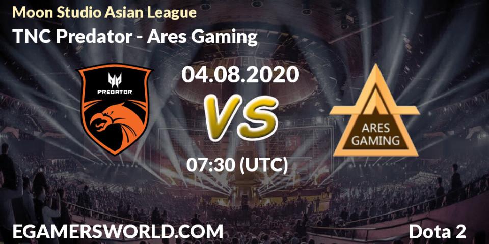 Prognose für das Spiel TNC Predator VS Ares Gaming. 04.08.20. Dota 2 - Moon Studio Asian League