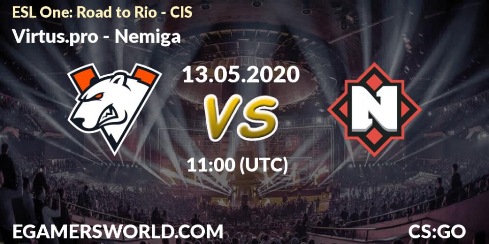 Prognose für das Spiel Virtus.pro VS Nemiga. 13.05.2020 at 11:00. Counter-Strike (CS2) - ESL One: Road to Rio - CIS