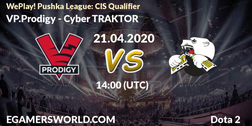 Prognose für das Spiel VP.Prodigy VS Cyber TRAKTOR. 21.04.2020 at 13:56. Dota 2 - WePlay! Pushka League: CIS Qualifier