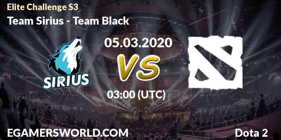 Prognose für das Spiel Team Sirius VS Team Black. 05.03.20. Dota 2 - Elite Challenge S3