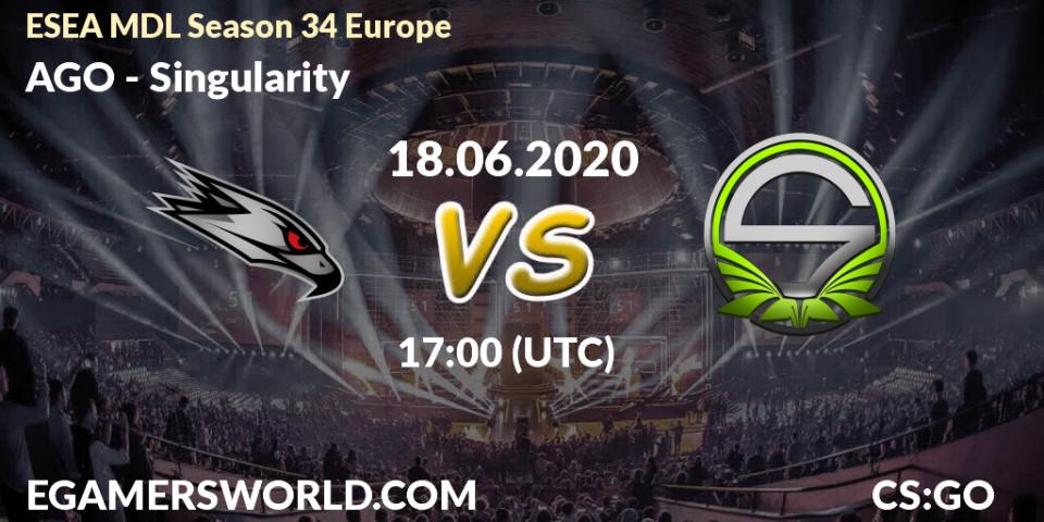Prognose für das Spiel AGO VS Singularity. 18.06.2020 at 17:00. Counter-Strike (CS2) - ESEA MDL Season 34 Europe