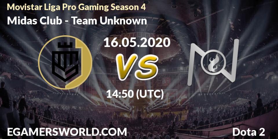 Prognose für das Spiel Midas Club VS Team Unknown. 16.05.20. Dota 2 - Movistar Liga Pro Gaming Season 4