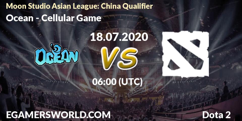 Prognose für das Spiel Ocean VS Cellular Game. 18.07.20. Dota 2 - Moon Studio Asian League: China Qualifier