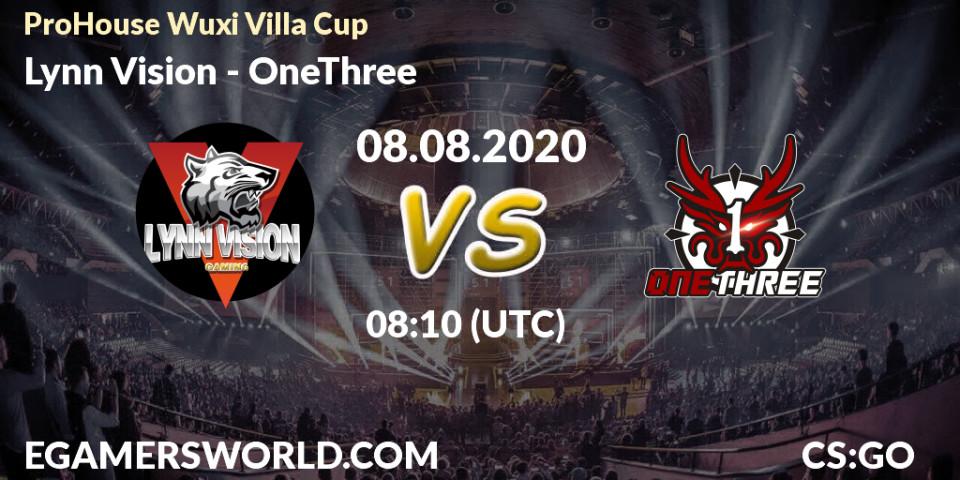 Prognose für das Spiel Lynn Vision VS OneThree. 08.08.20. CS2 (CS:GO) - ProHouse Wuxi Villa Cup