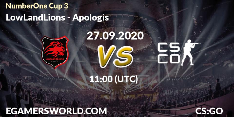 Prognose für das Spiel LowLandLions VS Apologis. 27.09.2020 at 11:30. Counter-Strike (CS2) - NumberOne Cup 3