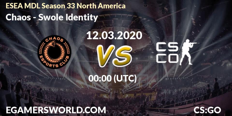 Prognose für das Spiel Chaos VS Swole Identity. 12.03.2020 at 00:40. Counter-Strike (CS2) - ESEA MDL Season 33 North America