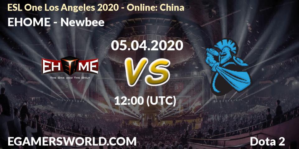 Prognose für das Spiel EHOME VS Newbee. 05.04.20. Dota 2 - ESL One Los Angeles 2020 - Online: China