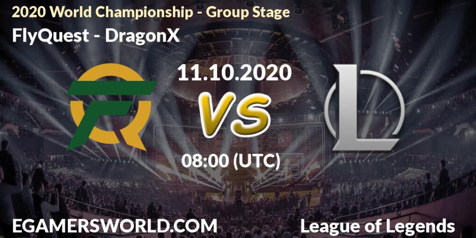 Prognose für das Spiel FlyQuest VS DRX. 11.10.20. LoL - 2020 World Championship - Group Stage