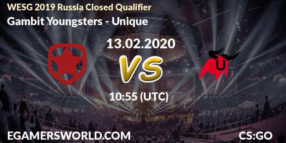 Prognose für das Spiel Gambit Youngsters VS Unique. 13.02.20. CS2 (CS:GO) - WESG 2019 Russia Closed Qualifier