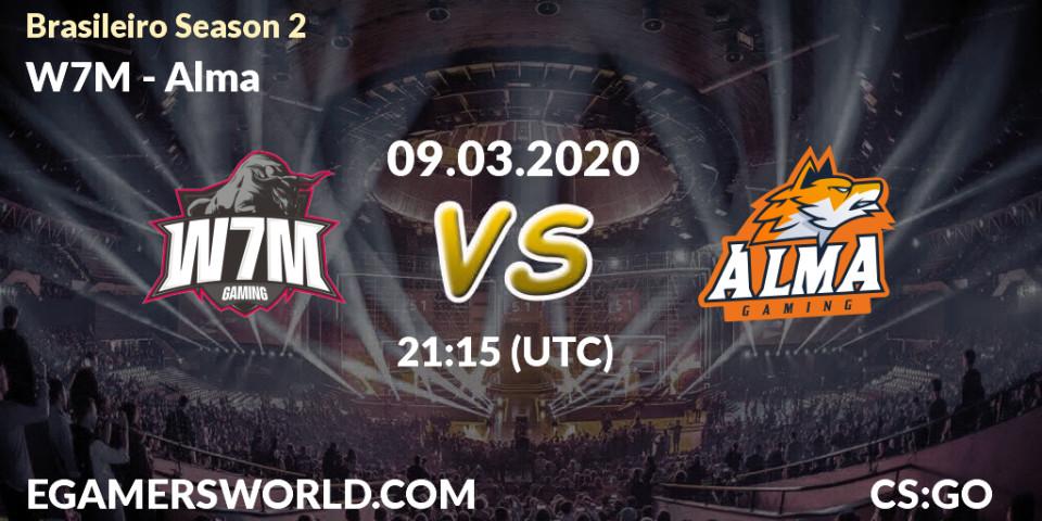 Prognose für das Spiel W7M VS Alma. 09.03.20. CS2 (CS:GO) - Brasileirão Season 2