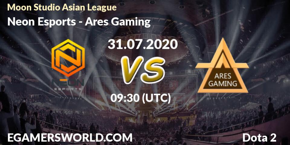 Prognose für das Spiel Neon Esports VS Ares Gaming. 31.07.20. Dota 2 - Moon Studio Asian League
