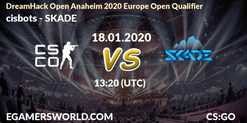 Prognose für das Spiel cisbots VS SKADE. 18.01.20. CS2 (CS:GO) - DreamHack Open Anaheim 2020 Europe Open Qualifier