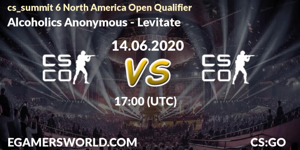 Prognose für das Spiel Alcoholics Anonymous VS Levitate. 14.06.2020 at 17:00. Counter-Strike (CS2) - cs_summit 6 North America Open Qualifier