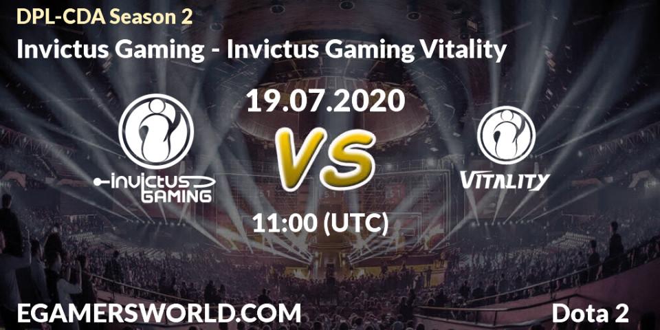 Prognose für das Spiel Invictus Gaming VS Invictus Gaming Vitality. 18.07.20. Dota 2 - DPL-CDA Professional League Season 2