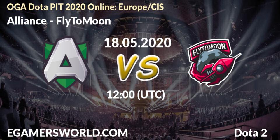Prognose für das Spiel Alliance VS FlyToMoon. 18.05.20. Dota 2 - OGA Dota PIT 2020 Online: Europe/CIS
