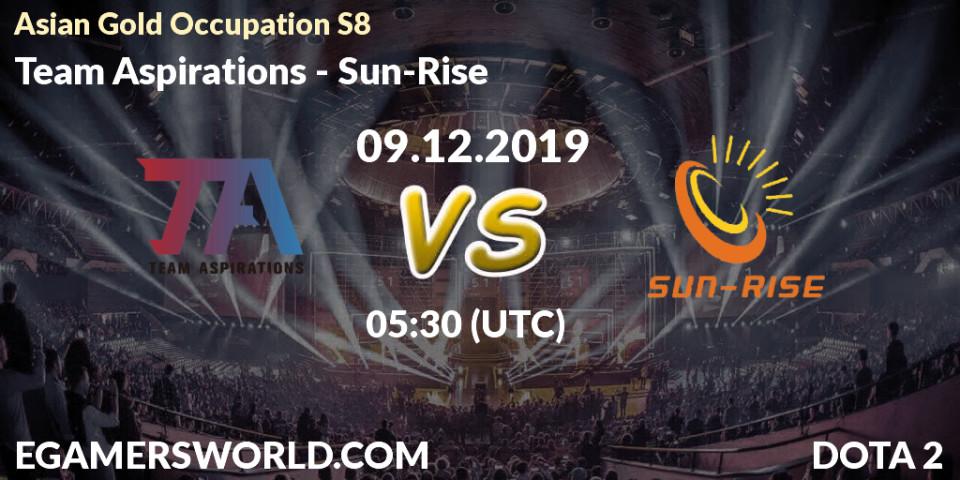 Prognose für das Spiel Team Aspirations VS Sun-Rise. 08.12.19. Dota 2 - Asian Gold Occupation S8 