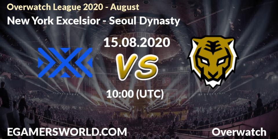 Prognose für das Spiel New York Excelsior VS Seoul Dynasty. 15.08.2020 at 08:00. Overwatch - Overwatch League 2020 - August