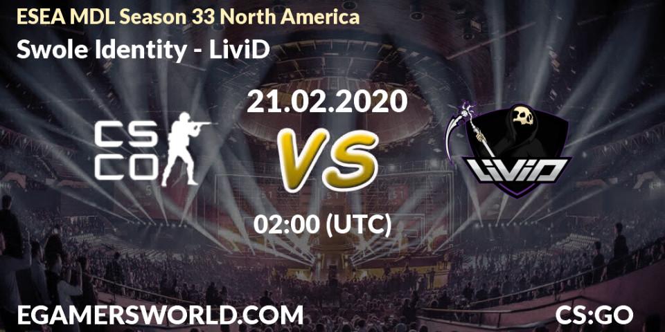 Prognose für das Spiel Swole Identity VS LiviD. 26.02.2020 at 02:10. Counter-Strike (CS2) - ESEA MDL Season 33 North America