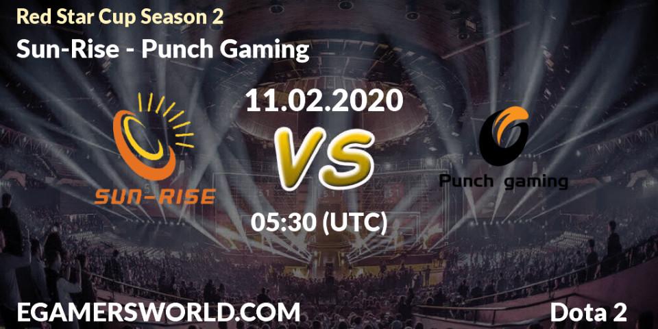 Prognose für das Spiel Sun-Rise VS Punch Gaming. 19.02.20. Dota 2 - Red Star Cup Season 3