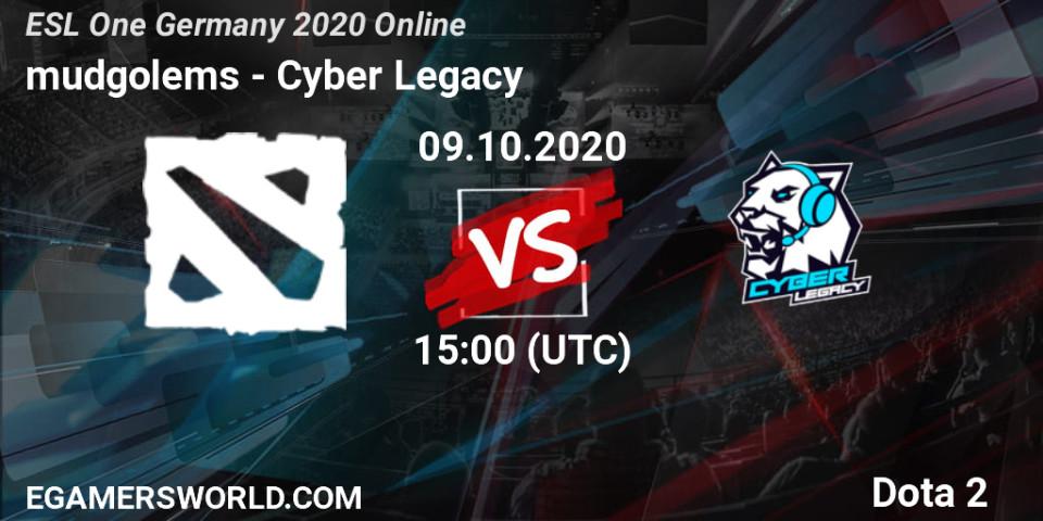 Prognose für das Spiel mudgolems VS Cyber Legacy. 09.10.20. Dota 2 - ESL One Germany 2020 Online