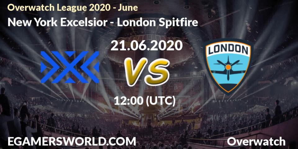 Prognose für das Spiel New York Excelsior VS London Spitfire. 21.06.20. Overwatch - Overwatch League 2020 - June