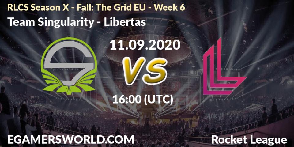Prognose für das Spiel Team Singularity VS Libertas. 11.09.2020 at 16:00. Rocket League - RLCS Season X - Fall: The Grid EU - Week 6