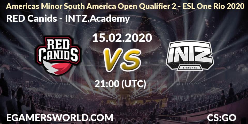 Prognose für das Spiel RED Canids VS INTZ.Academy. 15.02.20. CS2 (CS:GO) - Americas Minor South America Open Qualifier 2 - ESL One Rio 2020