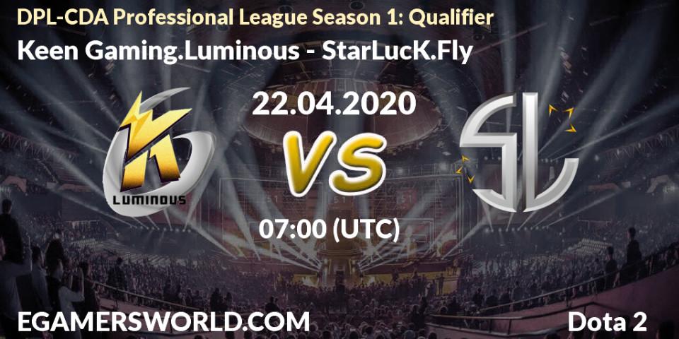 Prognose für das Spiel Keen Gaming.Luminous VS StarLucK.Fly. 22.04.20. Dota 2 - DPL-CDA Professional League Season 1: Qualifier