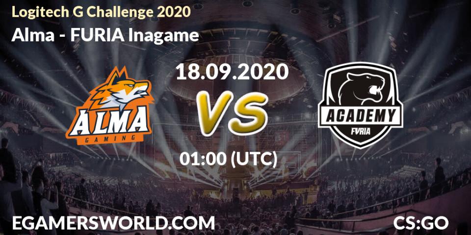 Prognose für das Spiel Alma VS FURIA Inagame. 18.09.20. CS2 (CS:GO) - Logitech G Challenge 2020
