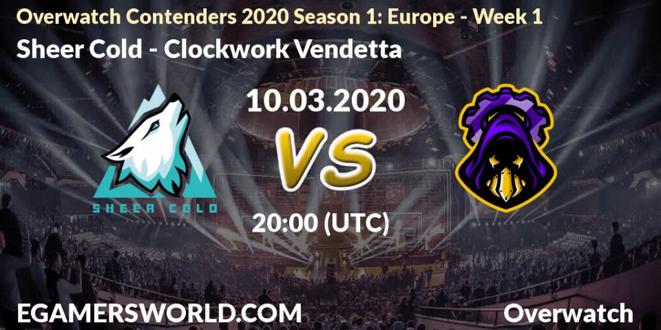 Prognose für das Spiel Sheer Cold VS Clockwork Vendetta. 10.03.20. Overwatch - Overwatch Contenders 2020 Season 1: Europe - Week 1