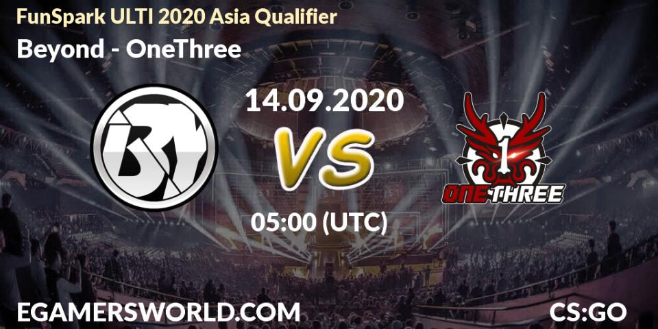 Prognose für das Spiel Beyond VS OneThree. 14.09.20. CS2 (CS:GO) - FunSpark ULTI 2020 Asia Qualifier