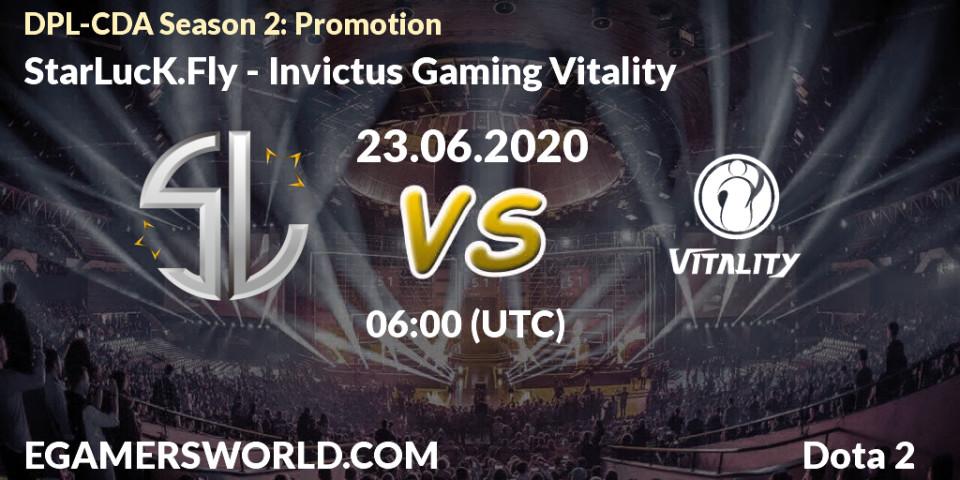 Prognose für das Spiel StarLucK.Fly VS Invictus Gaming Vitality. 23.06.20. Dota 2 - DPL-CDA Professional League Season 2: Promotion