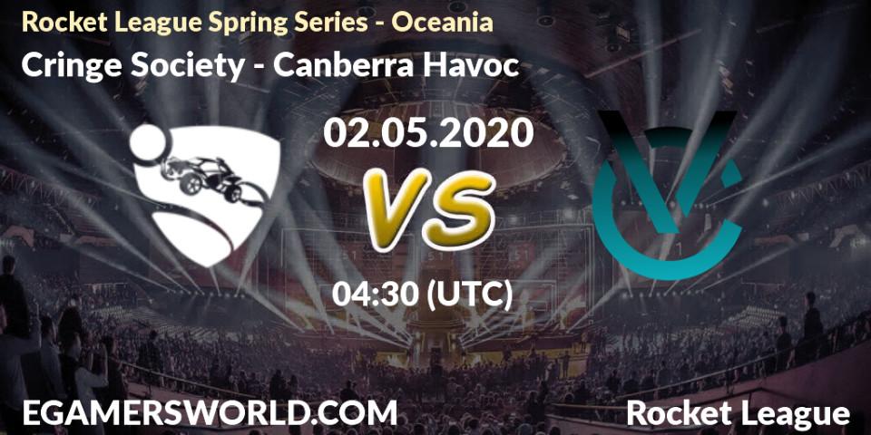Prognose für das Spiel Cringe Society VS Canberra Havoc. 02.05.2020 at 02:00. Rocket League - Rocket League Spring Series - Oceania