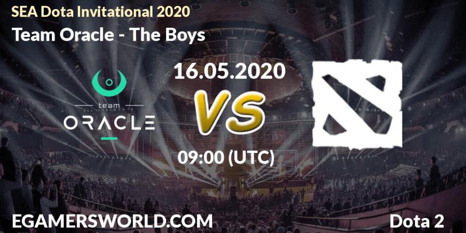 Prognose für das Spiel Team Oracle VS The Boys. 16.05.20. Dota 2 - SEA Dota Invitational 2020