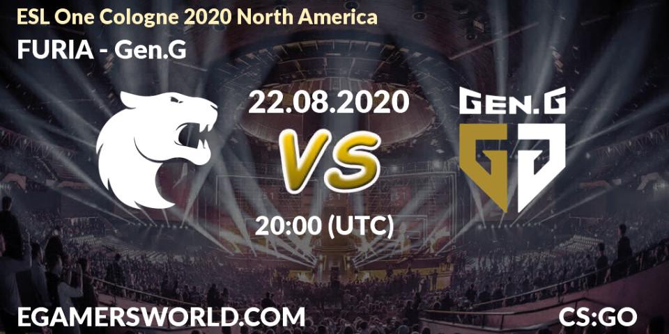 Prognose für das Spiel FURIA VS Gen.G. 22.08.20. CS2 (CS:GO) - ESL One Cologne 2020 North America