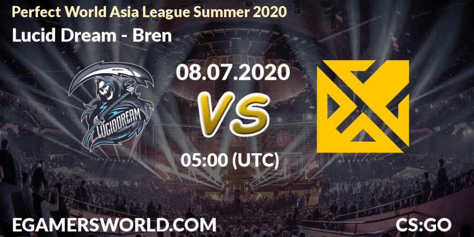 Prognose für das Spiel Lucid Dream VS Bren. 08.07.20. CS2 (CS:GO) - Perfect World Asia League Summer 2020