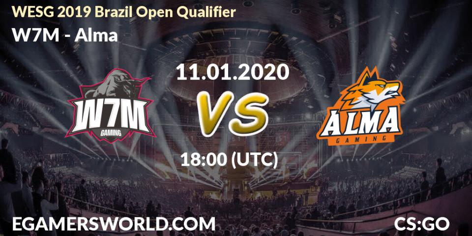 Prognose für das Spiel W7M VS Alma. 11.01.2020 at 18:10. Counter-Strike (CS2) - WESG 2019 Brazil Open Qualifier